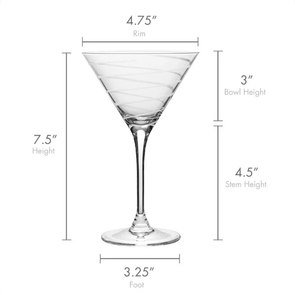Mikasa Cheers Martini / Wine Glasses (x2) 10" lead-free crystal dishwasher safe - Picture 6 of 8